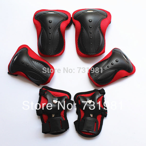 Hot 1set(6pc) Adult Knee Pads Braces Elbow Wrist Support Knee Guard For Biking Roller Skating Skateboarding Paintball Protection - Electric Skateboard