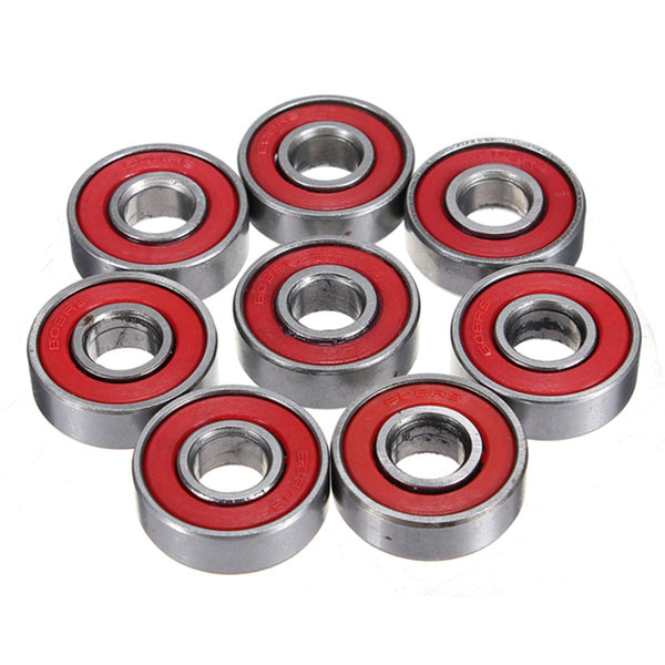 10pcs  608 2RS Inline Roller Skate Wheel Bearing Blacken Anti-rust 2.1 x 2.1 x 0.7cm Skateboard Wheel Bearing Red Sealed ABEC-5 - Electric Skateboard
