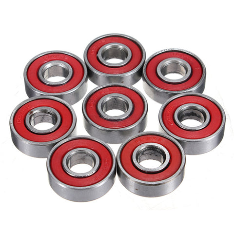 10pcs  608 2RS Inline Roller Skate Wheel Bearing Blacken Anti-rust 2.1 x 2.1 x 0.7cm Skateboard Wheel Bearing Red Sealed ABEC-5 - Electric Skateboard