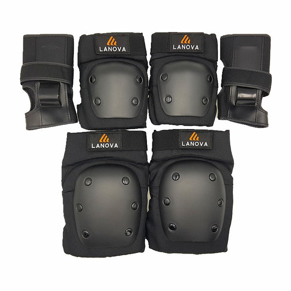 LANOVA 6pcs/set Adults Skating Protective Gear Knee Elbow pads wristguard Cycling Skateboard Ice Skating Protector Roller 4 Size - Electric Skateboard