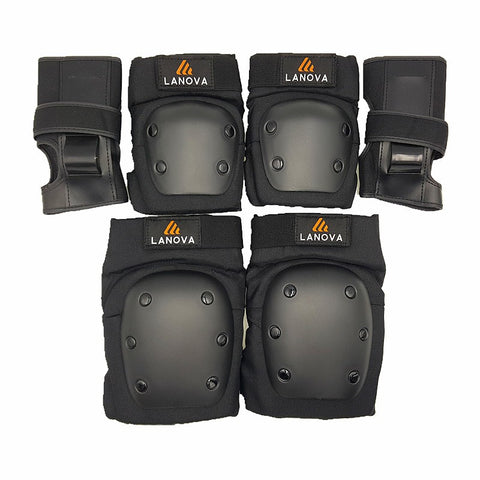 LANOVA 6pcs/set Adults Skating Protective Gear Knee Elbow pads wristguard Cycling Skateboard Ice Skating Protector Roller 4 Size - Electric Skateboard
