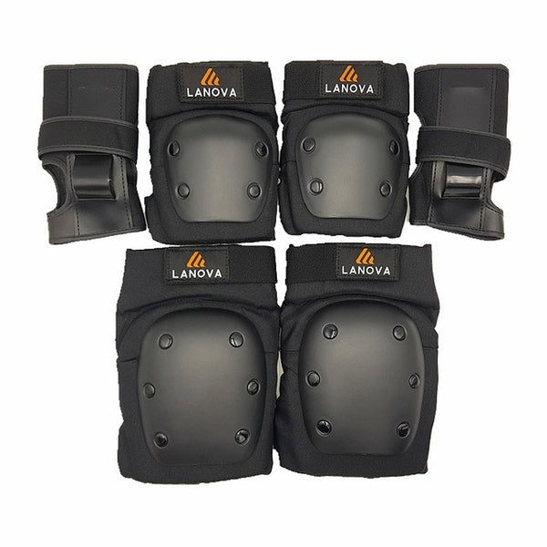 LANOVA 6pcs/set Adults Skating Protective Gear Knee Elbow pads wristguard Cycling Skateboard Ice Skating Protector Roller 4 Size - Electric Skateboard