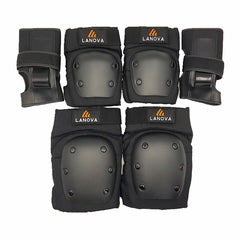 LANOVA 6pcs/set Adults Skating Protective Gear Knee Elbow pads wristguard Cycling Skateboard Ice Skating Protector Roller 4 Size - Electric Skateboard