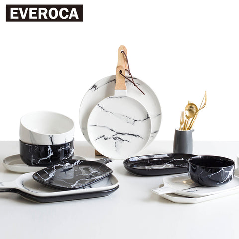 European Marble Tableware Ceramic Tableware Dish Face Plate Platter Bow Cutter Board - Electric Skateboard