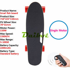 New 4 Wheel Electric Skateboard Hub Motor Wireless Remote Controller Children's Scooter Small Fish Plate Skate Board for Kids - Electric Skateboard
