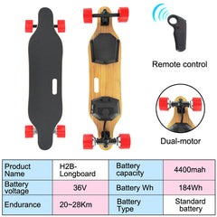 Electric Skateboard Longboard  Powerful Brushless Motor 8800mAh Samsung Battery With Remote Controller 7 Layers Maple Deck - Electric Skateboard