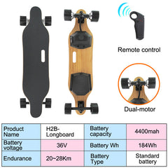 Electric Skateboard Longboard  Powerful Brushless Motor 8800mAh Samsung Battery With Remote Controller 7 Layers Maple Deck - Electric Skateboard