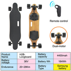 Electric Skateboard Longboard  Powerful Brushless Motor 8800mAh Samsung Battery With Remote Controller 7 Layers Maple Deck - Electric Skateboard