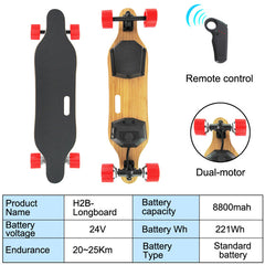 Electric Skateboard Longboard  Powerful Brushless Motor 8800mAh Samsung Battery With Remote Controller 7 Layers Maple Deck - Electric Skateboard