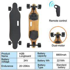 Electric Skateboard Longboard  Powerful Brushless Motor 8800mAh Samsung Battery With Remote Controller 7 Layers Maple Deck - Electric Skateboard