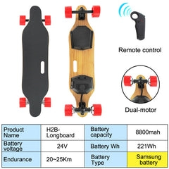 Electric Skateboard Longboard  Powerful Brushless Motor 8800mAh Samsung Battery With Remote Controller 7 Layers Maple Deck - Electric Skateboard