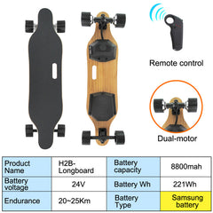 Electric Skateboard Longboard  Powerful Brushless Motor 8800mAh Samsung Battery With Remote Controller 7 Layers Maple Deck - Electric Skateboard