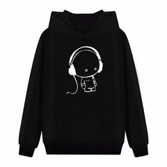 Mens Hip Hop Hoodie Listen Music Print Cute Mens Clothing Long Sleeve  Hat Thin Hooded Sweatshirt Hip Hop Skateboard Hoody VL26 - Electric Skateboard