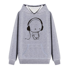 Mens Hip Hop Hoodie Listen Music Print Cute Mens Clothing Long Sleeve  Hat Thin Hooded Sweatshirt Hip Hop Skateboard Hoody VL26 - Electric Skateboard