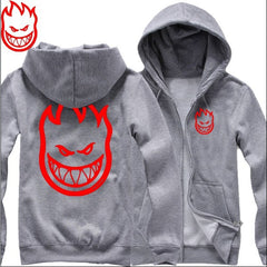 SexeMara free shipping SPITFIRE WHEELS Skateboard Zombie Flaming Head Logo man men male thickening sweatshirt Hoodies cardigan - Electric Skateboard