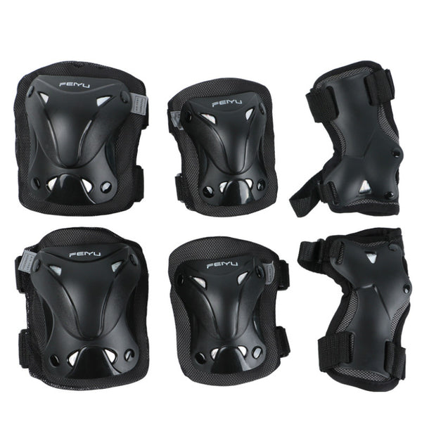 New 6 In 1 Set Wrist Elbow & Knee Pads Adult Child Roller Skates Skateboarding Skiing Protection Set Extreme Sports Safety Guard - Electric Skateboard